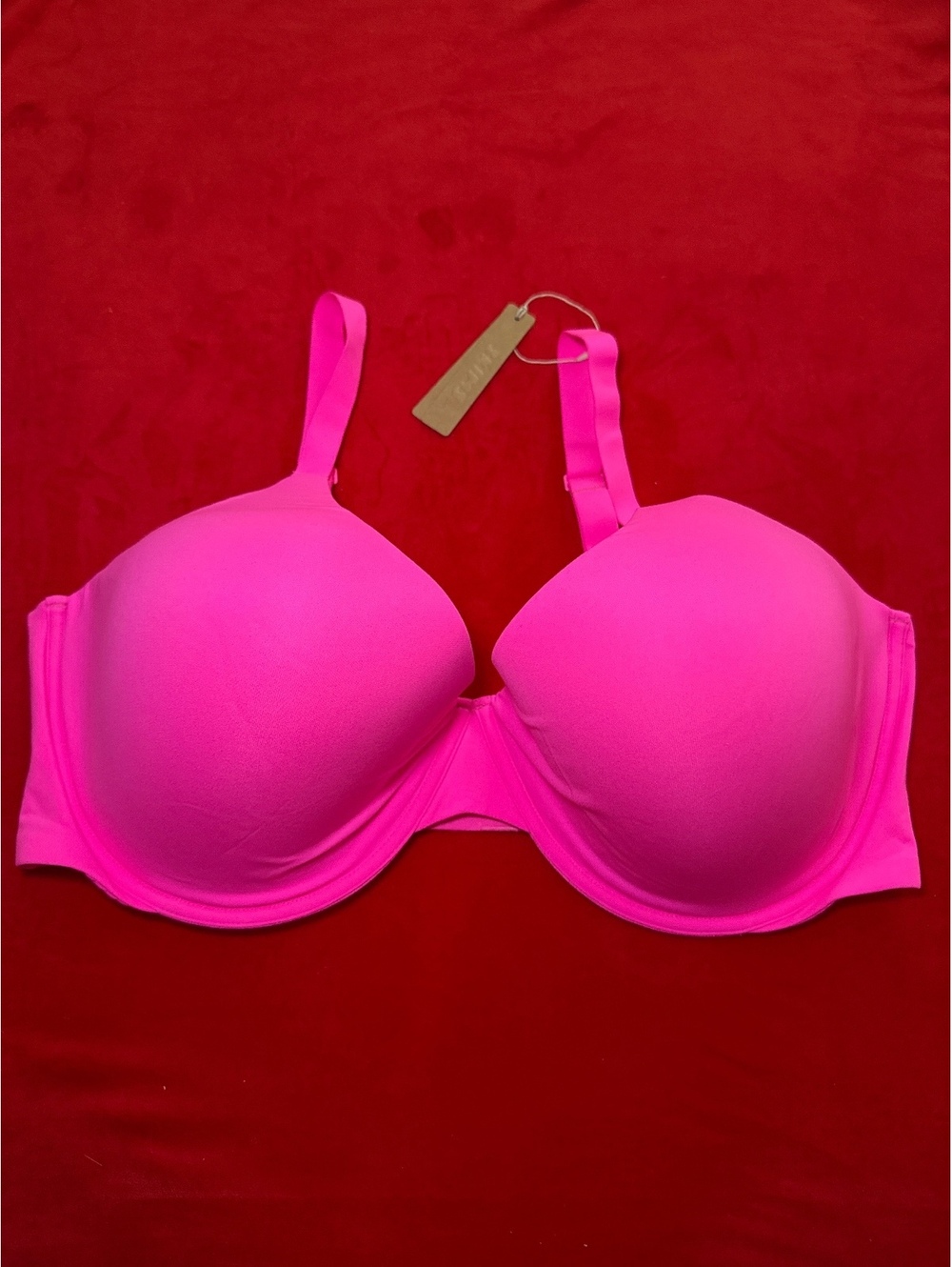 Skims Fits Everybody Scoop Plunge Bra Color Neon Pink Size 44DDDD